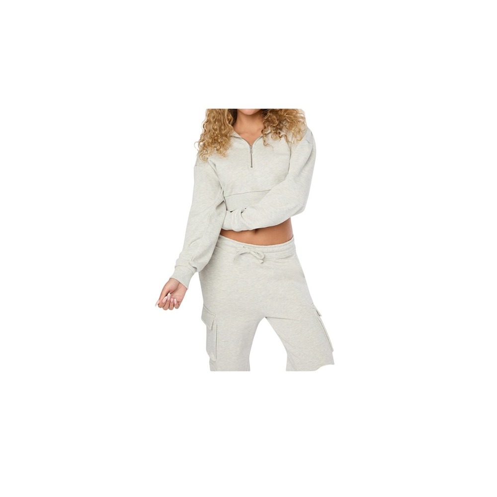 We Wore What Cropped Half Zip Hoodie Size XS
